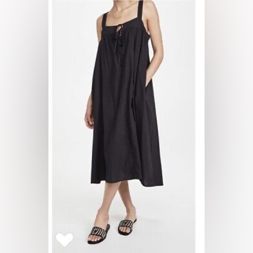 XiRENA Kynsley Dress Black Cotton Sleeveless Tie
Front Midi Dress